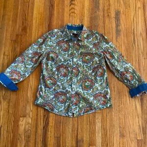 Talbots Paisley Print Button Down Shirt